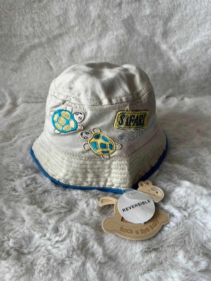 Bob réversible beige et bleu Rock a bye baby 3-6 mois 43 cm