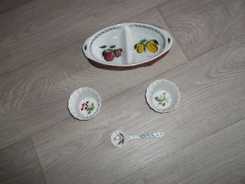 Lot LE TERRINE BOTANICHE plat double + 2 ramequins + 1 cuillère NEUF