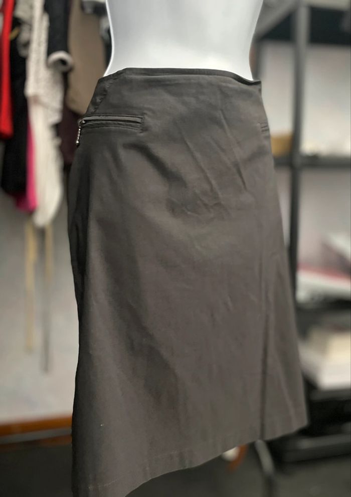 Jupe y2k grise droite style streetwear 2 fausses poches - photo numéro 3