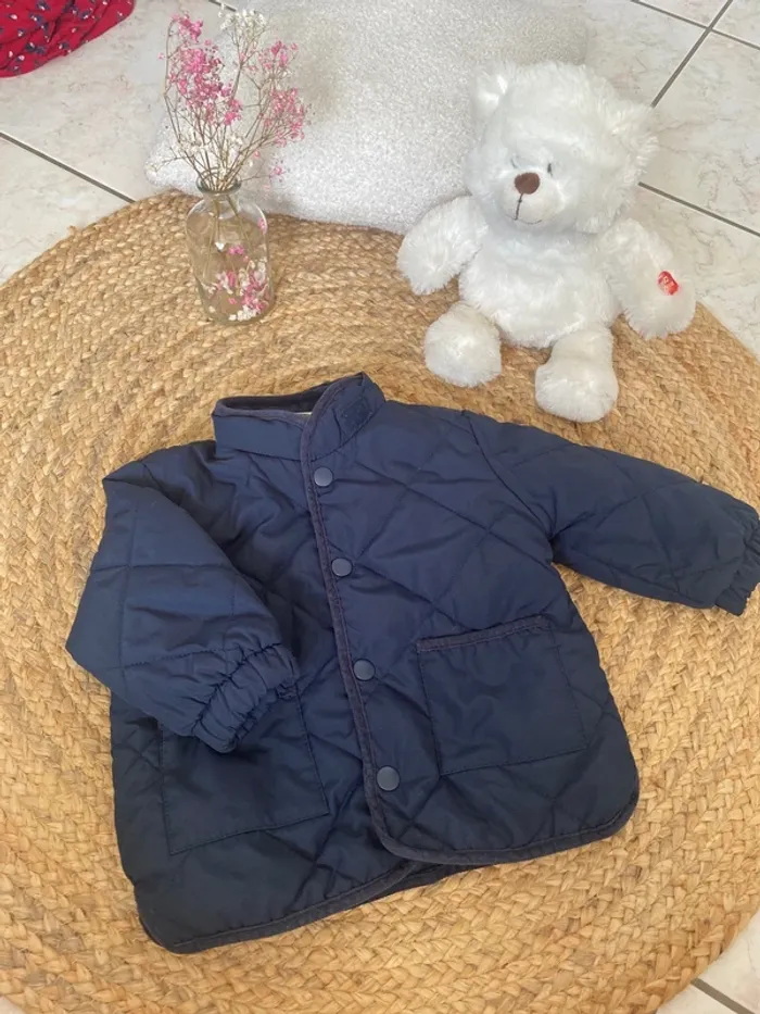 Manteau bleu marine matelassé