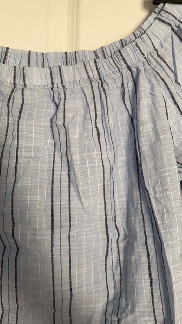 Blouse col large H&M bleu ciel - photo numéro 2