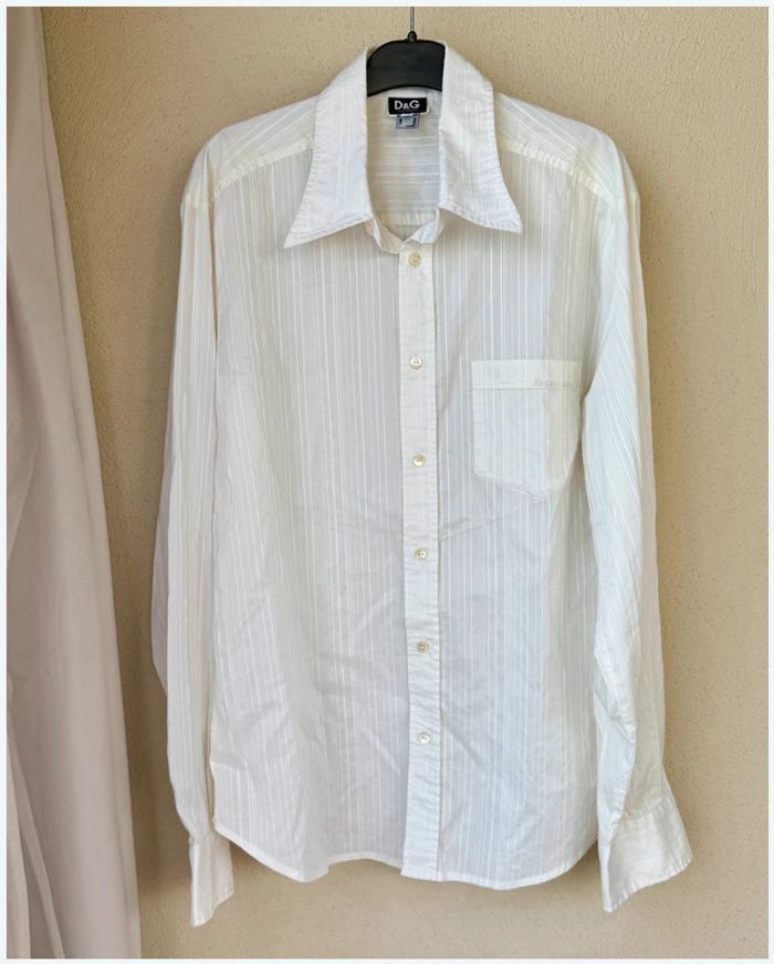 Chemise Dolce & Gabbana blanche à rayures L très bon état