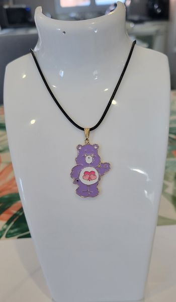 COLLIER BISOUNOURS VIOLET CORDELETTE NOIRE ! NEUF !