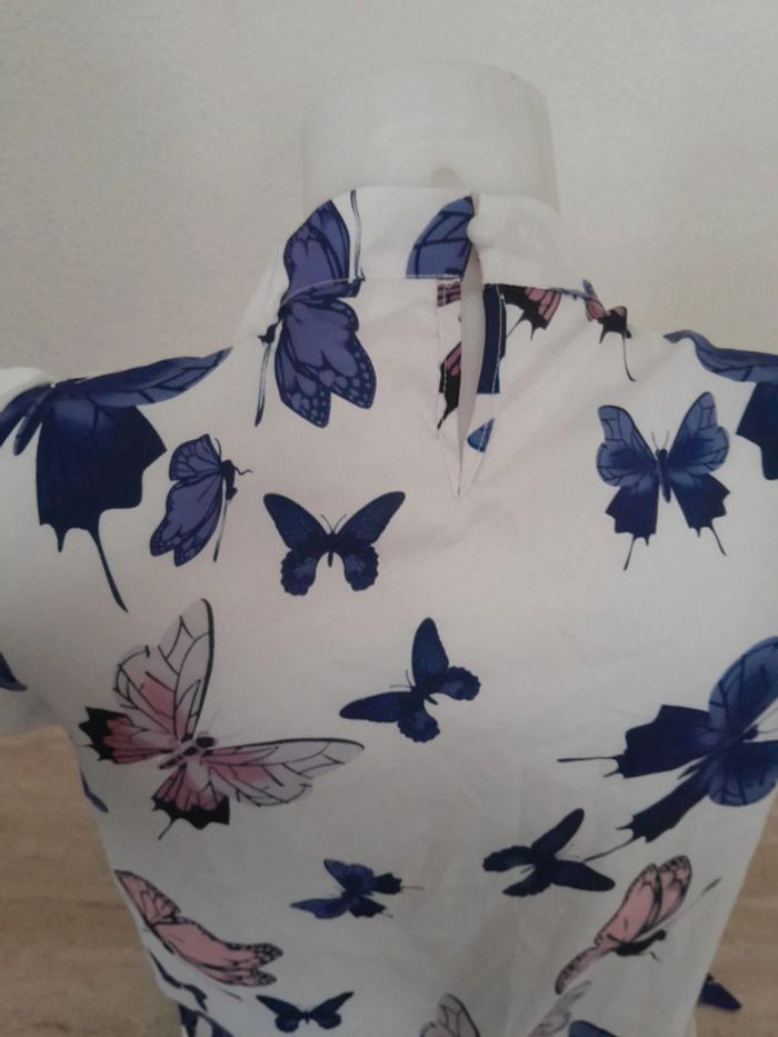 Blouse manches courtes 💫 col à noué 💫Shein💫Taille 38 - photo numéro 5