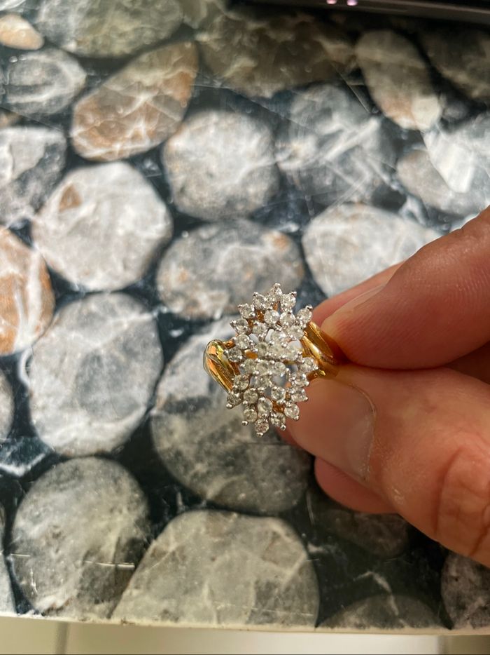 Bague plaqué or marquise avec oxydes blancs - photo numéro 6