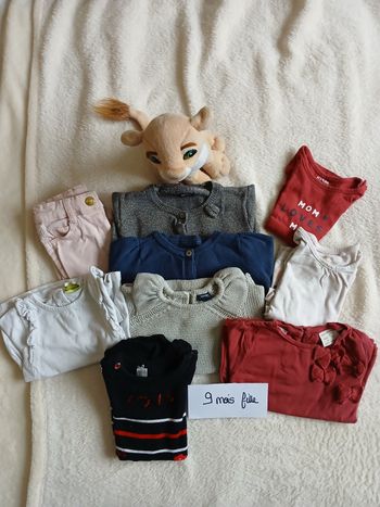 Lot de vetement fille tres bon état 9 mois fille 