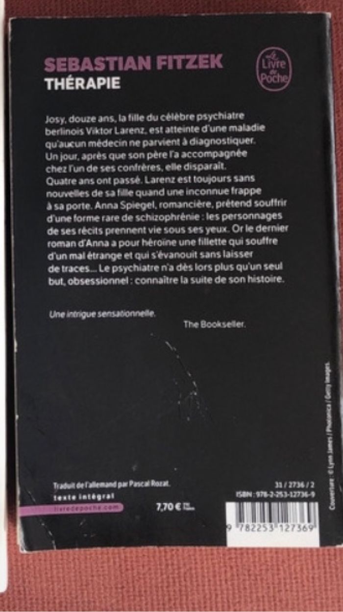 Sébastian fitzek - thérapie - photo numéro 2