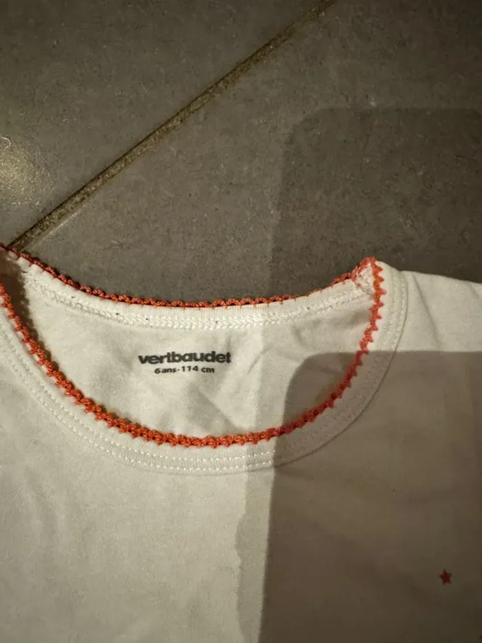 Lot de 2 T shirt manches courtes / Maillots de corps - Vertbaudet - Blanc - 6 ans - photo numéro 3