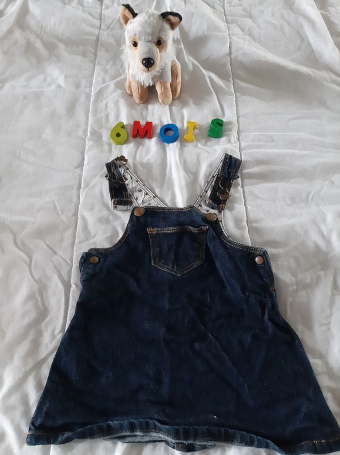 Robe salopette jean - Petit Bateau - 6 mois