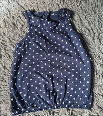 Débardeur marine à pois blanc 3ans