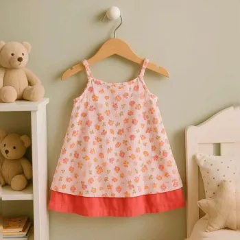 Robe bébé fleurie doublée rose – 18 mois (81 cm)