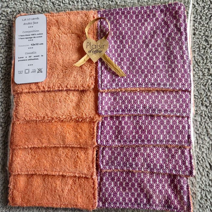 10 lingettes lavables 12x12 cm