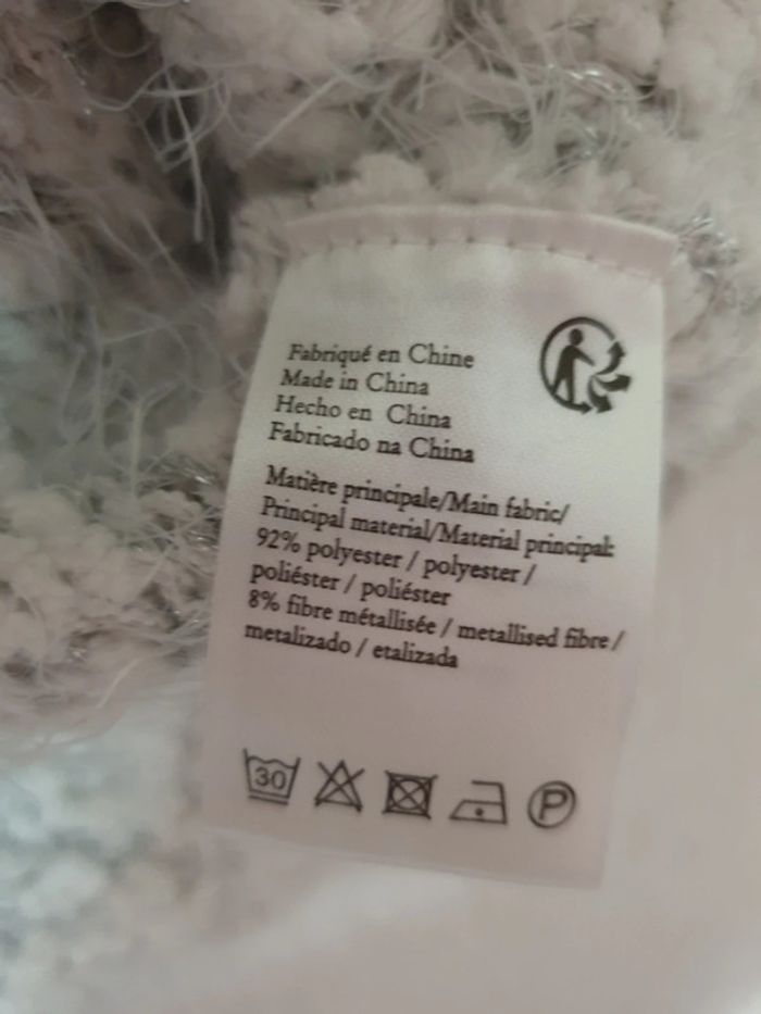 Pull tout doux blanc fil argenté Gémo S - photo numéro 8