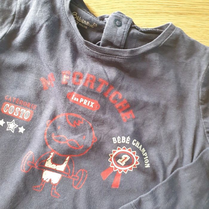 💚 Ensemble tee-shirt ML pantalon 12 mois Bébé rêve/Obaïbi #emyfleury_12moisgarçon - photo numéro 2