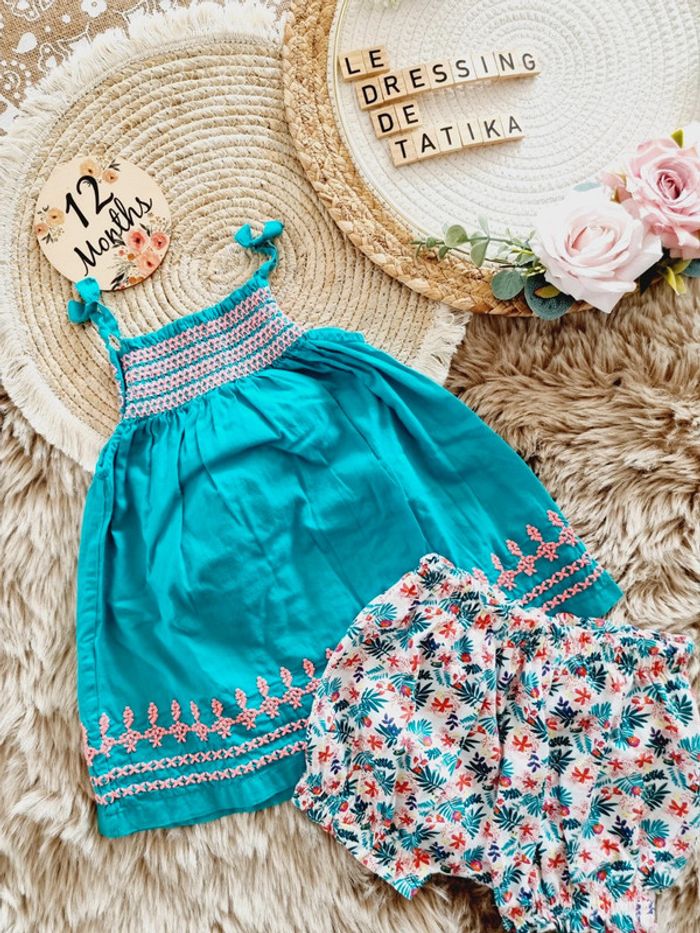 Robe bloomer fleuris 12 mois bébé fille