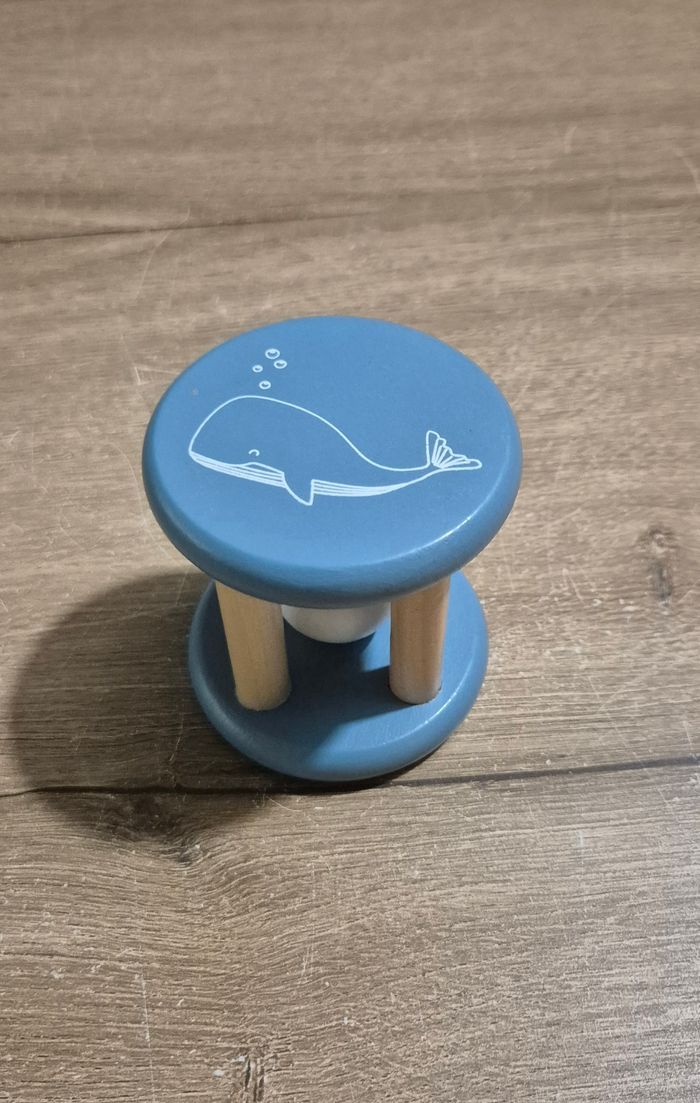 Hochet grelot roulant en bois - photo numéro 2