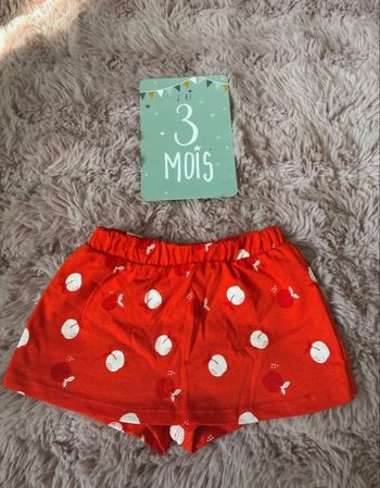 Short jupe bébé fille 3 mois