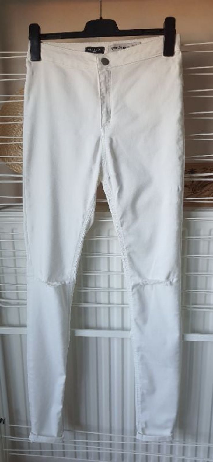 Jean New Look Tall, super skinny, blanc, taille: 42