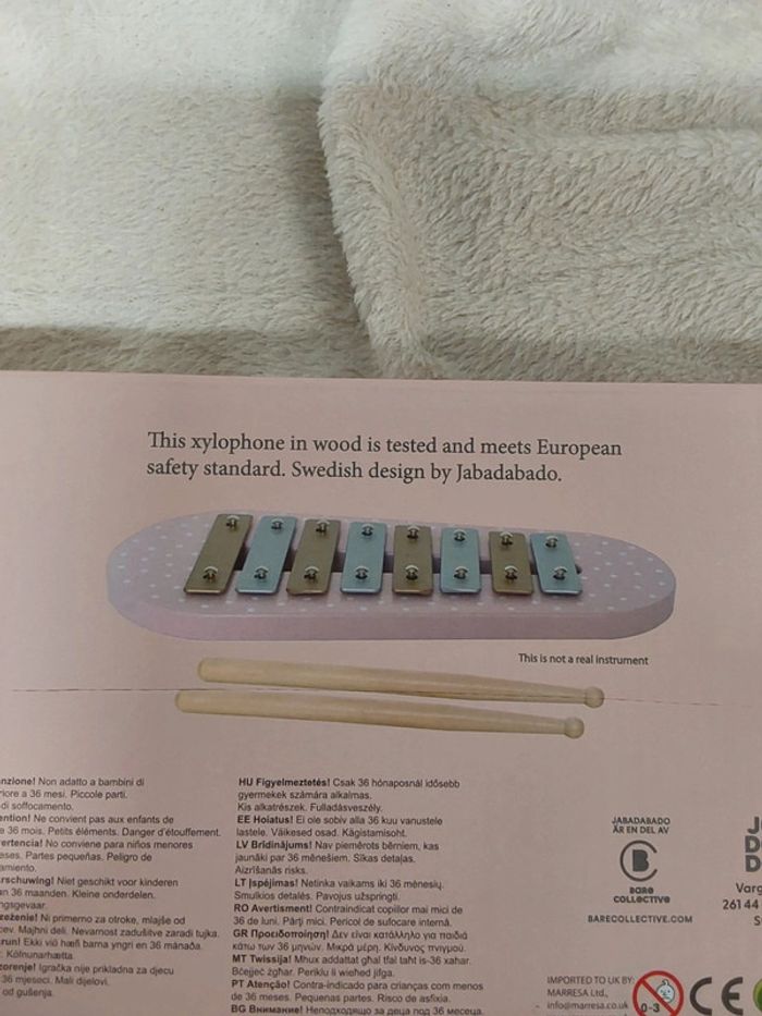 Xylophone en bois rose pour enfant jabadabado - photo numéro 4