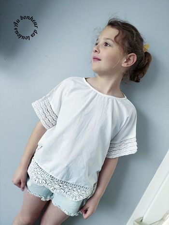 9-10 ans ensemble été Tape à l'oeil blouse (10 ans) et short en jean (9 ans)