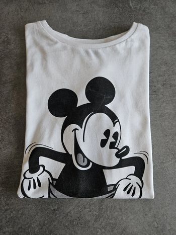 T-shirt à manches courtes enfant - Taille 7/8 ans - Disney Mickey - Blanc imprimé Mickey