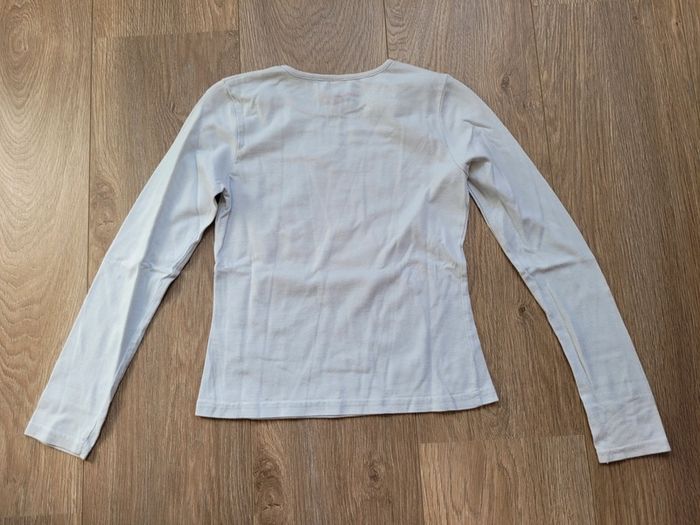 T-shirt manches longues blanc avec noeuds - photo numéro 4