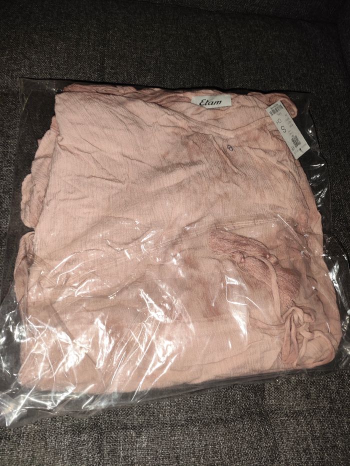 Robe plage Etam rose tie & dye – tunique bohème – taille S neuve - photo numéro 4