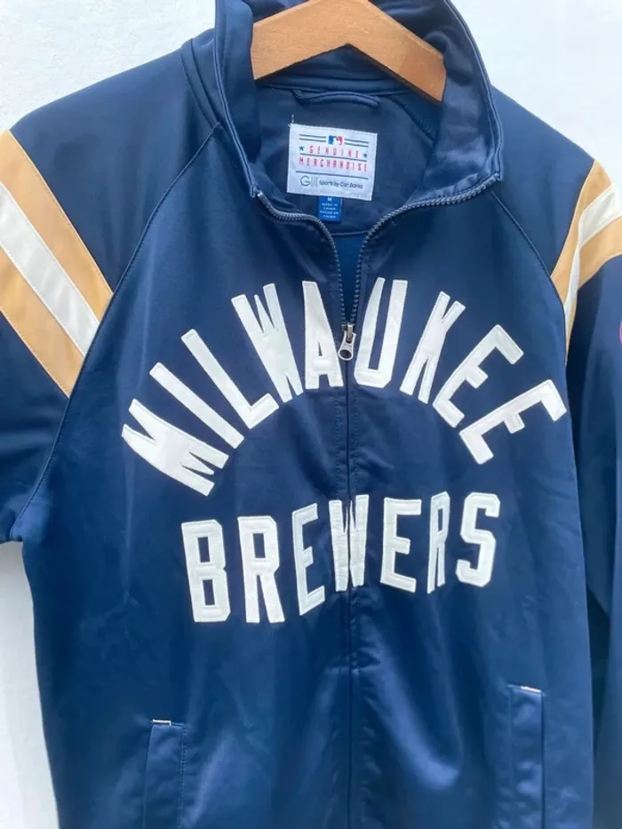 MLB Sports Milwaukee Brewers Genuine Merchandise Baseball track jacket Mens M - photo numéro 5