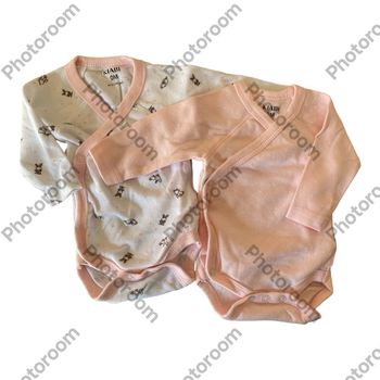 Kiabi Lot de 2 Bodies rose/blanc Taille Naissance