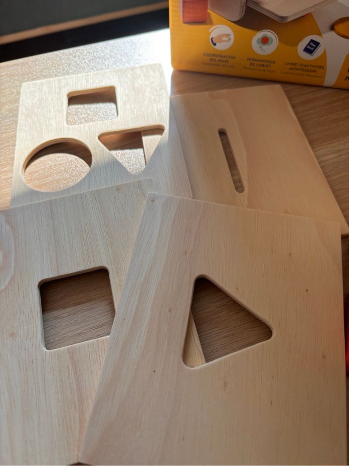 Jeu de notion de la permanence de l’objet - jeu éducatif Montessori bébé - en bois - photo numéro 5