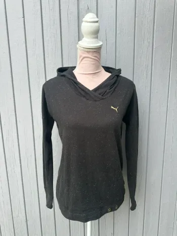 Sweat à capuche manches longues été léger noir coloré Puma femme 38/M
