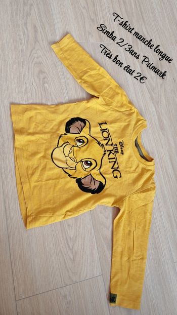 T-shirt manche longue Simba 2/3ans Primark 