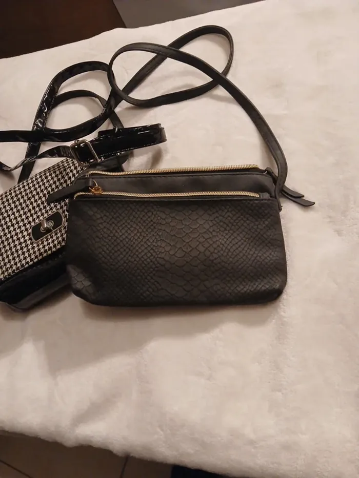 Lot de 2 sac bandoulière noir divers marques - photo numéro 3