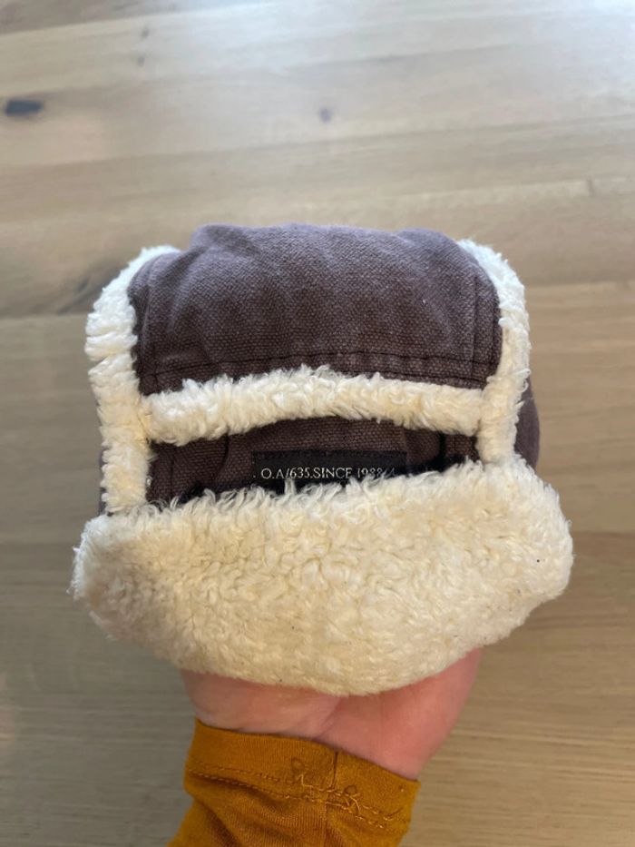 Chapka / bonnet aviateur marron et blanc 46cm - photo numéro 2