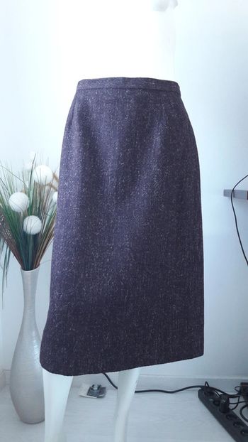 Jupe laine mauve chiné