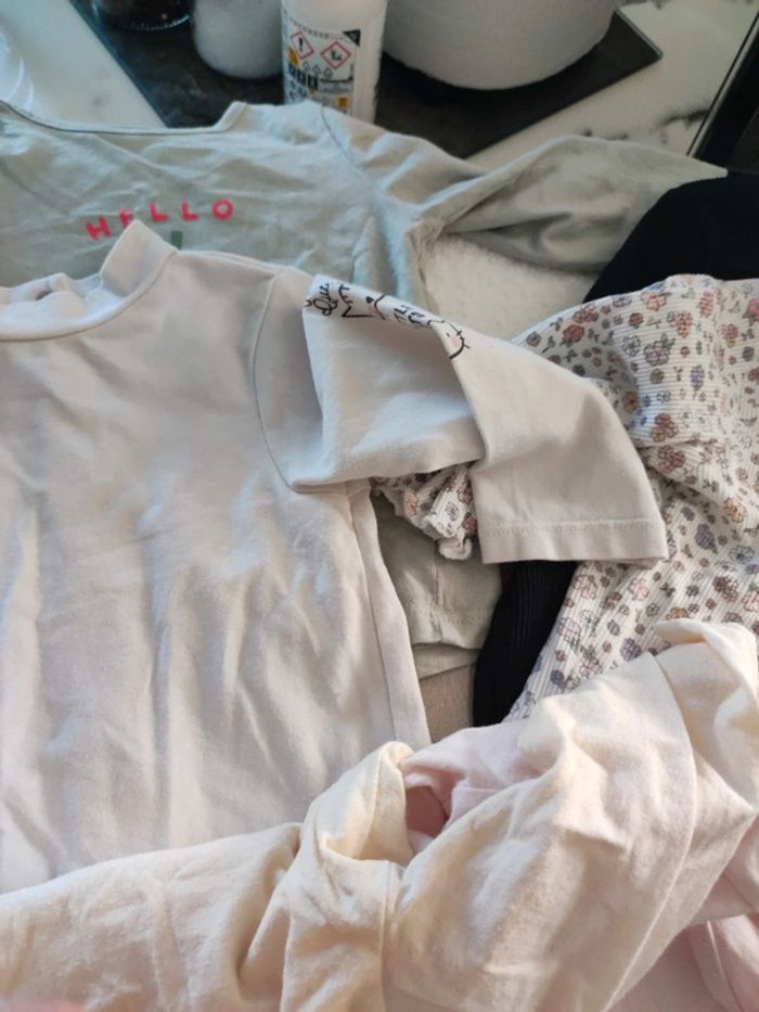 Lot 6 Tee shirt manches longues fille taille 6 mois - photo numéro 5