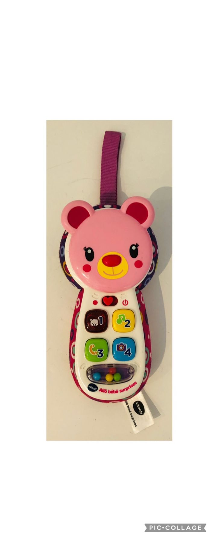 vtech téléphone allo bébé surprises 6-36 mois ourson rose miroir jouet d’éveil parlant interactif découverte chiffres couleurs musique 70 chansons mélodies phrases nomade motricité fine lot SOP77