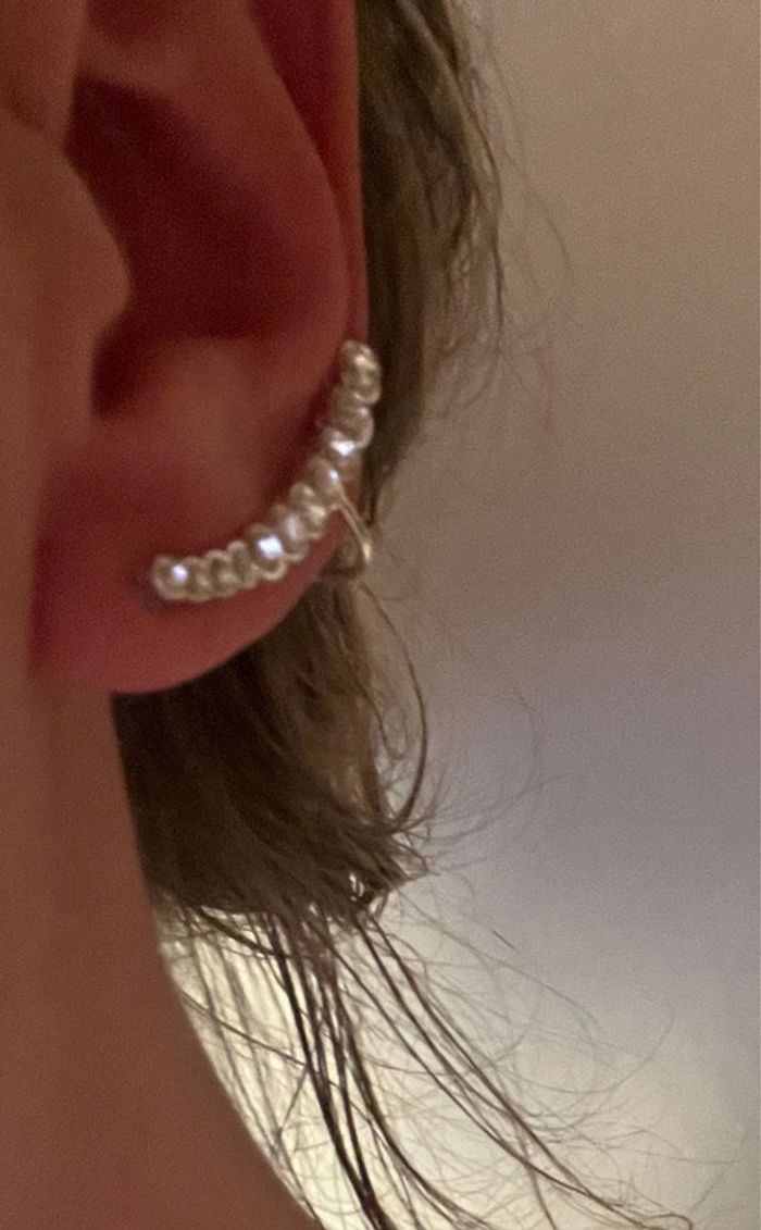 Boucle d’oreille diamants argenté - photo numéro 3