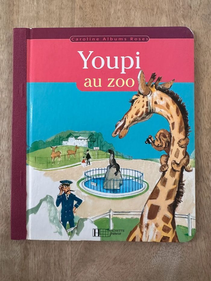 Livre vintage Youpi au Zoo Caroline albums roses Hachette Jeunesse