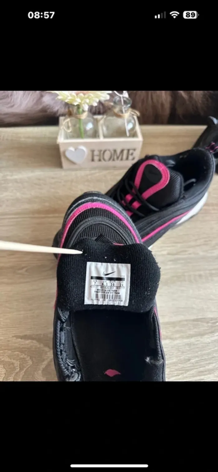 Basket Nike air Max 97 rose noir taille 38 - photo numéro 6