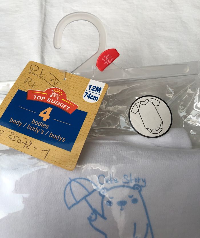 Lot de 3 bodies manches courtes Intermarché 12 mois - photo numéro 2