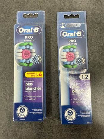 6 brossettes oralb neuve PRO 3D WHITE NEUF