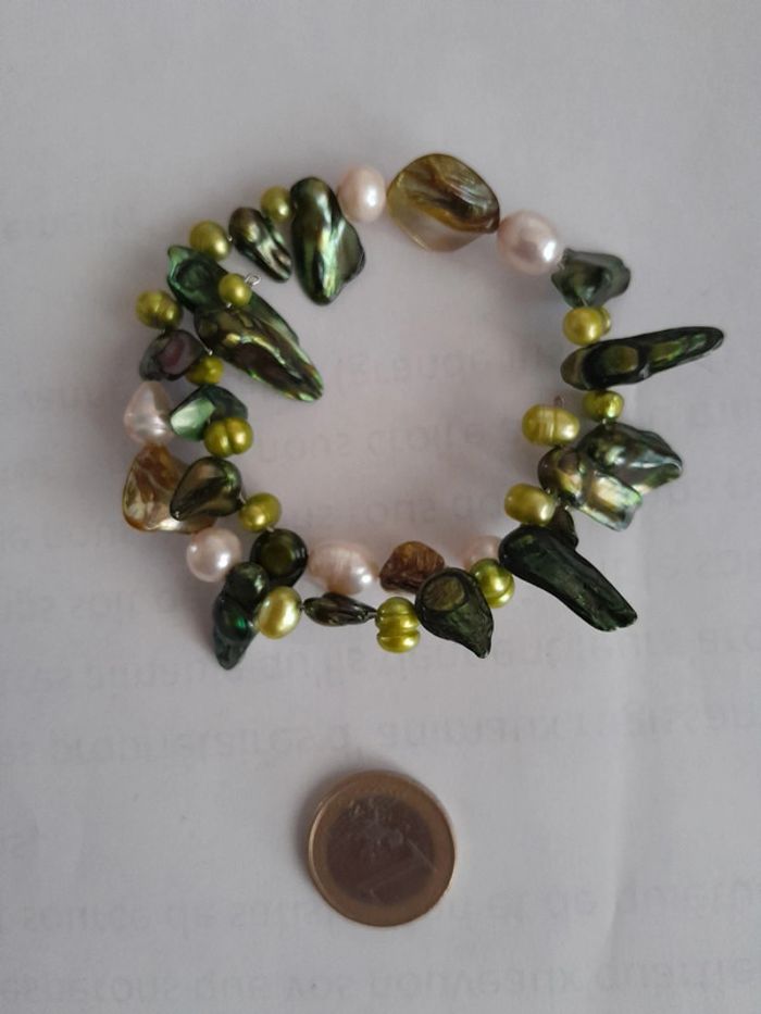 Magnifique bracelet nacre vintage authentique - photo numéro 2