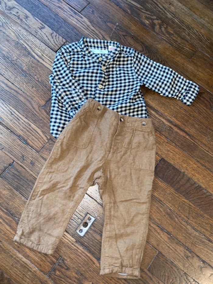 Chemise Zara et pantalon H&M 9 mois