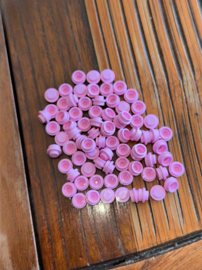 50 Plate LEGO , Round 1 x 1 réf 4073 Bright Pink