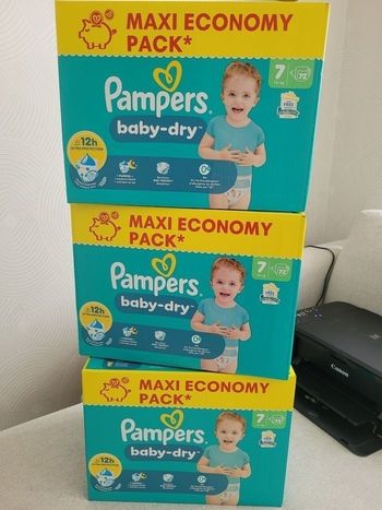 3x cartons Taille 7 Pampers Baby Dry  - Maxi Economy Pack