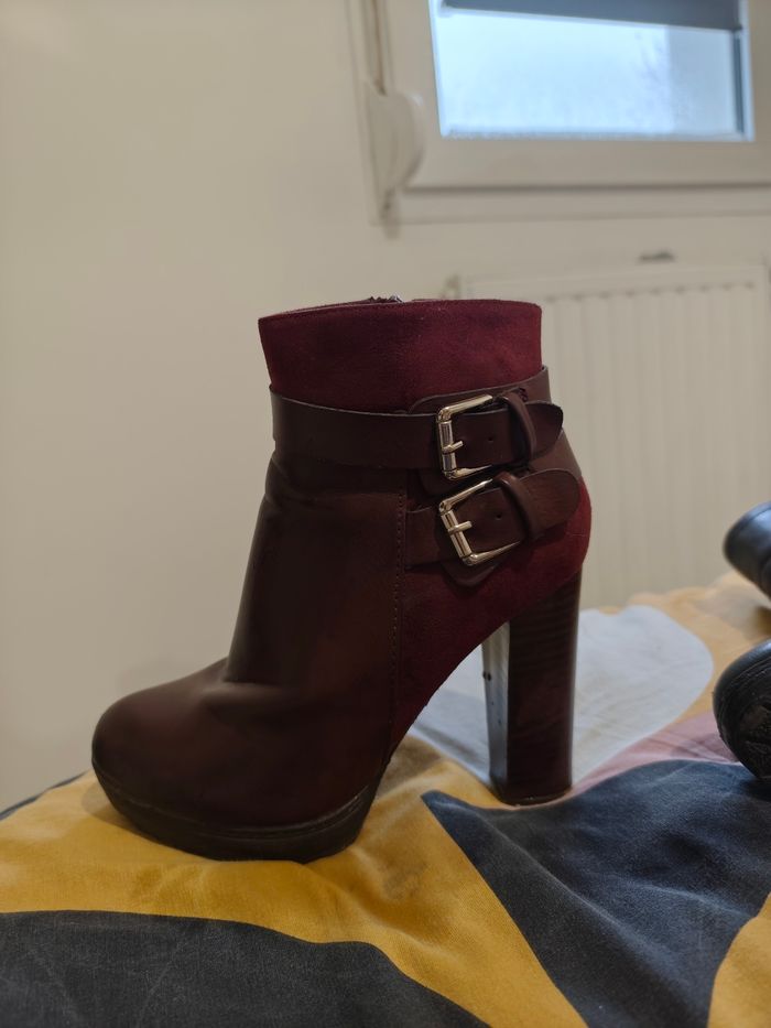 Bottines à talon Bordeaux - photo numéro 2