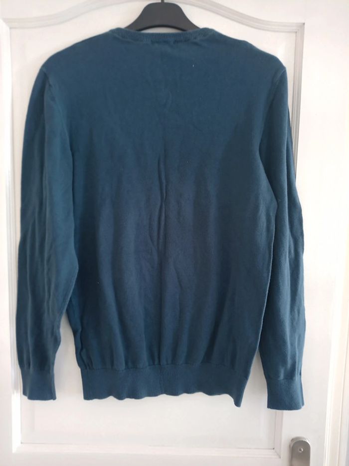 Pull col v bleu canard KIABI L tbe - photo numéro 4