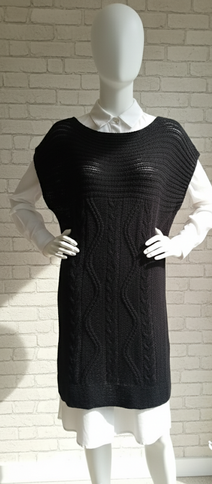 Robe Tunique Maille Noire Chic - photo numéro 4