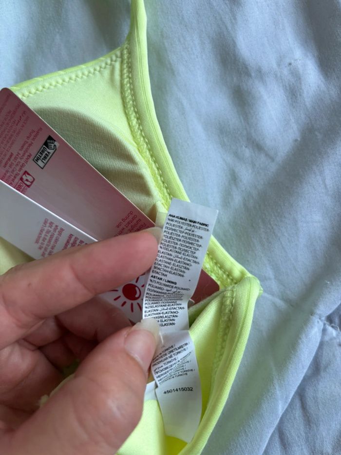 Ensemble set 2 maillots de bain bikini jaune fluo croisé vert taille XS/34 neuf - photo numéro 14